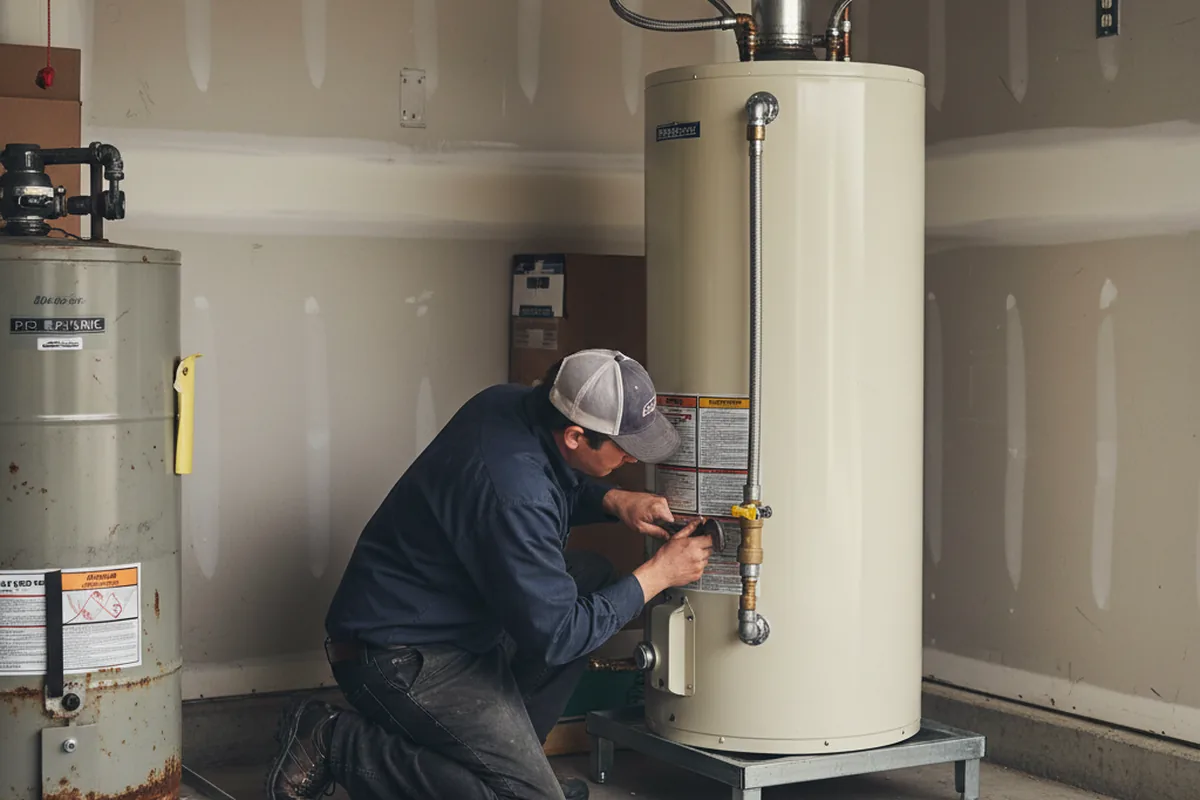 Water heater and shutoff valve replacement in Broadview