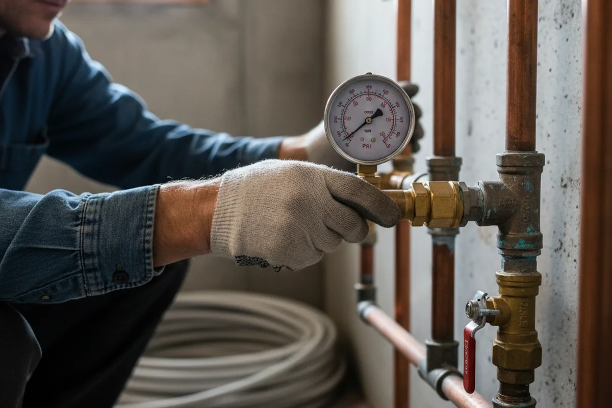 Pressure testing a repaired line during Water Line Repair in Broadview